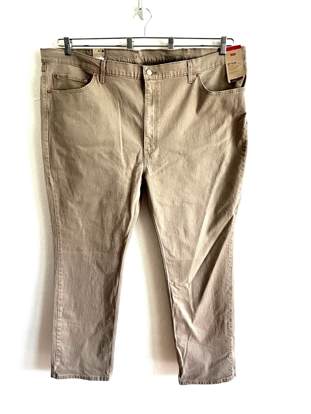 Levi's 511 Slim Jeans Big Men's Size 52x32 Beige Denim Stretch